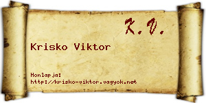 Krisko Viktor névjegykártya
